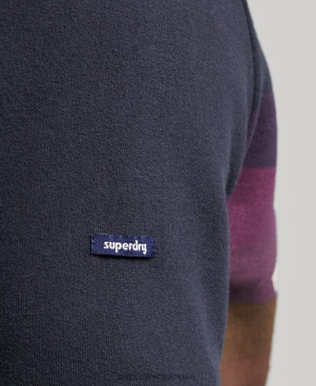 hombres Superdry Armada sudadera con capucha a rayas de los años 70 2R68Z5135
