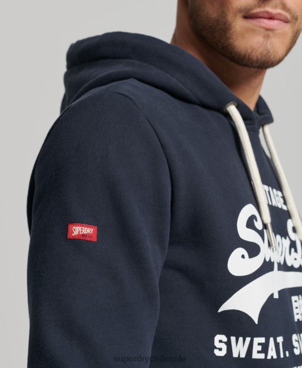 hombres Superdry Armada sudadera con capucha clásica de la tienda del logo vintage 2R68Z584