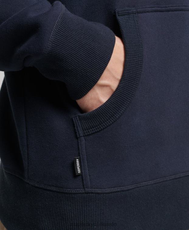 hombres Superdry Armada sudadera con capucha de algodón orgánico con logo vintage bordado 2R68Z856