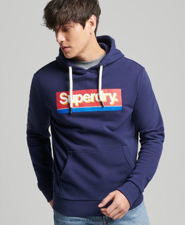 hombres Superdry Armada sudadera con capucha de temporada con logo vintage 2R68Z883