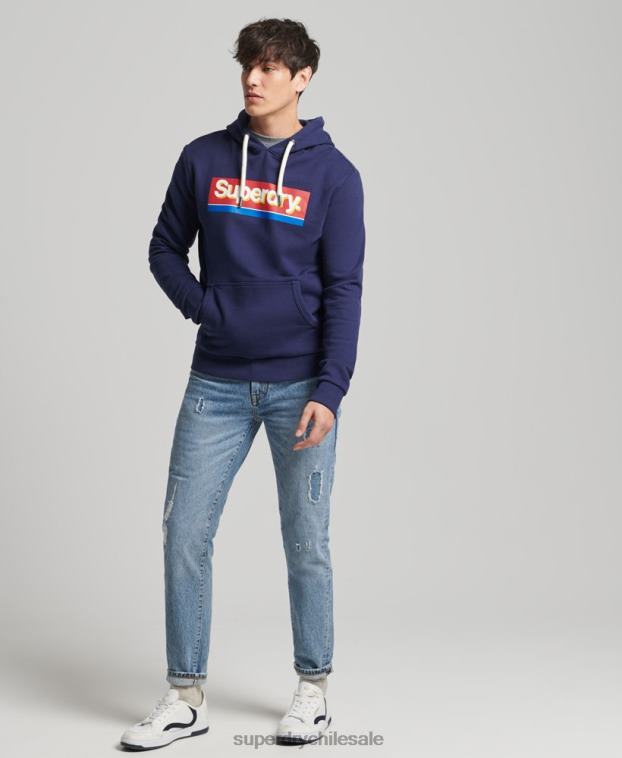 hombres Superdry Armada sudadera con capucha de temporada con logo vintage 2R68Z883