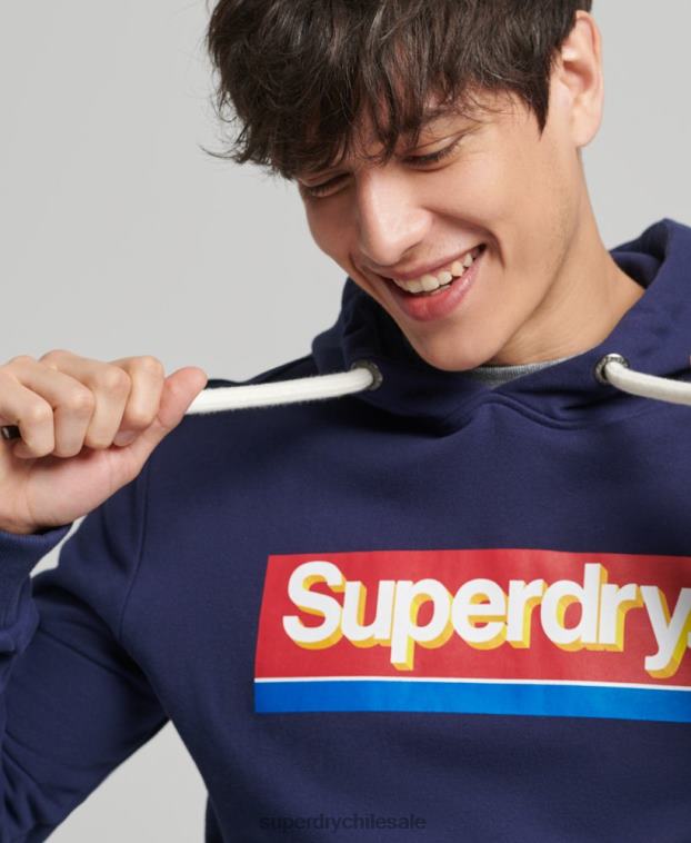 hombres Superdry Armada sudadera con capucha de temporada con logo vintage 2R68Z883