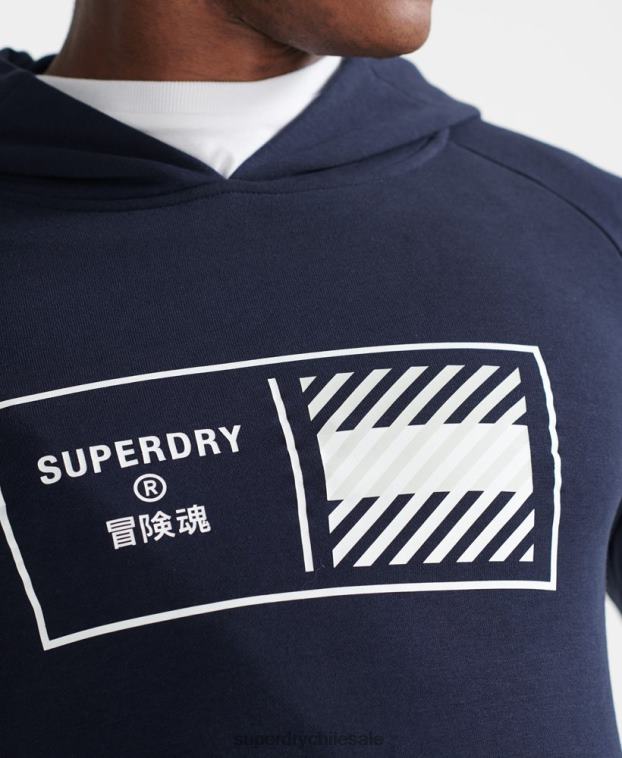 hombres Superdry Armada sudadera con capucha de tren central 2R68Z5197