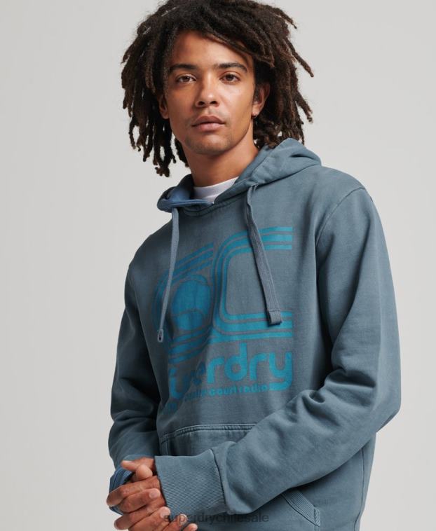 hombres Superdry Armada sudadera con capucha del club atlético 2R68Z5225