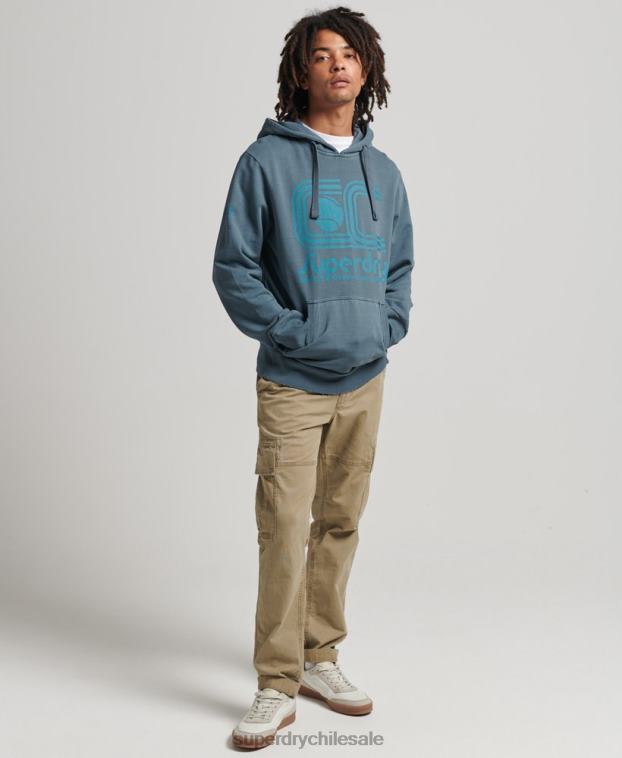 hombres Superdry Armada sudadera con capucha del club atlético 2R68Z5225