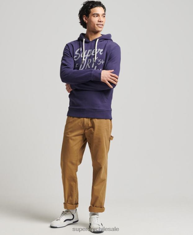 hombres Superdry Armada sudadera con capucha estilo script vintage 2R68Z882