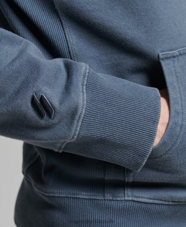 hombres Superdry Armada sudadera con capucha holgada teñida con logo y logo de código 2R68Z5180