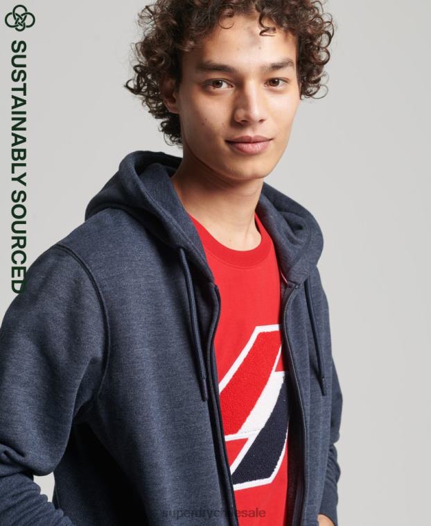 hombres Superdry Armada sudadera con capucha y cremallera Code Essential de algodón orgánico 2R68Z5190