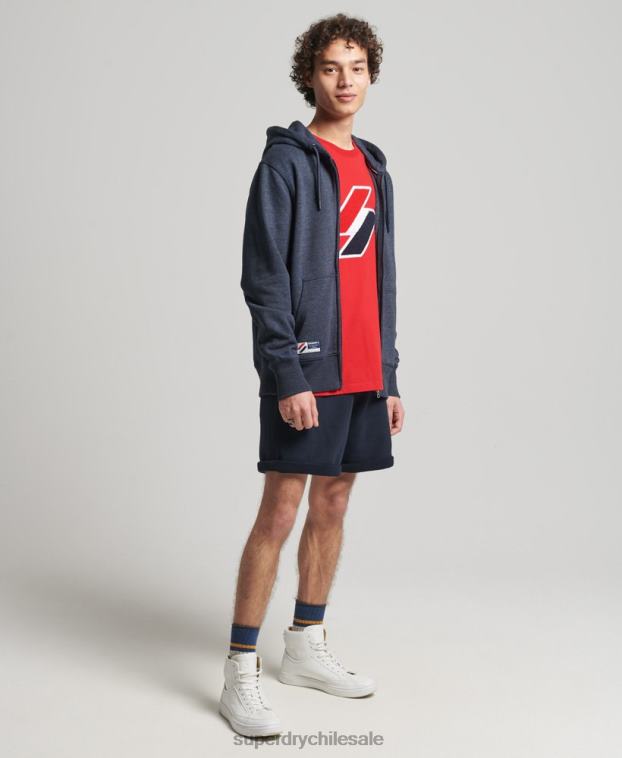 hombres Superdry Armada sudadera con capucha y cremallera Code Essential de algodón orgánico 2R68Z5190