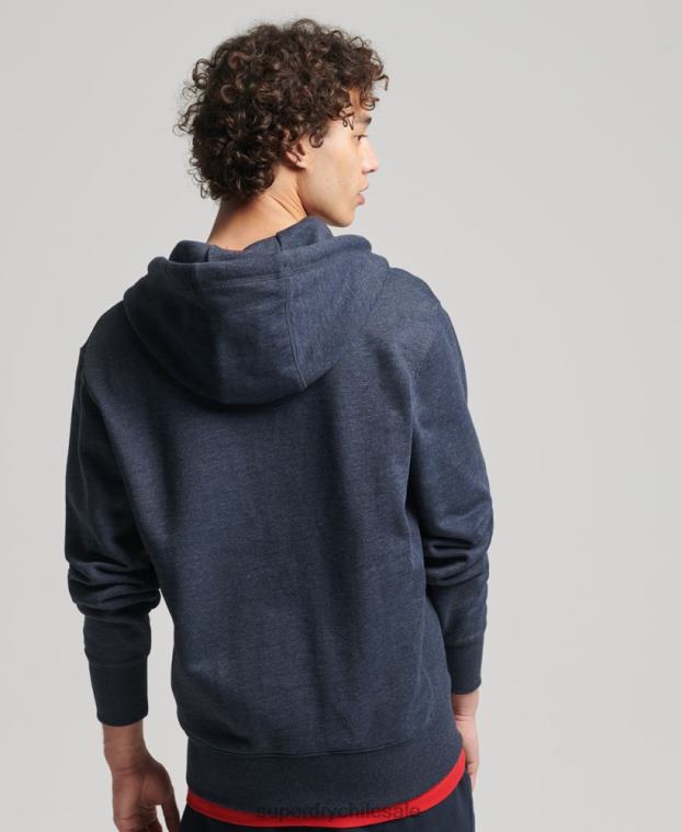 hombres Superdry Armada sudadera con capucha y cremallera Code Essential de algodón orgánico 2R68Z5190