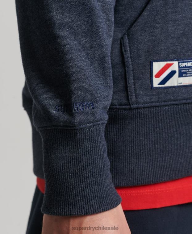 hombres Superdry Armada sudadera con capucha y cremallera Code Essential de algodón orgánico 2R68Z5190
