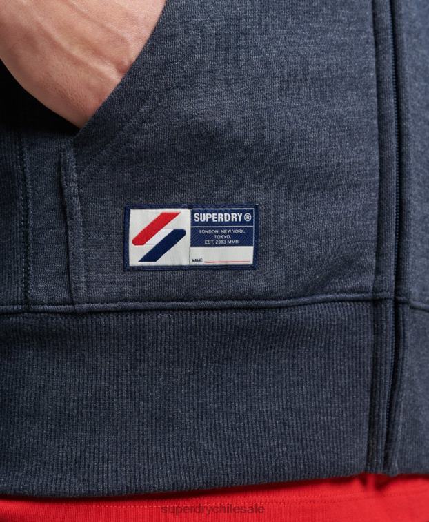 hombres Superdry Armada sudadera con capucha y cremallera Code Essential de algodón orgánico 2R68Z5190