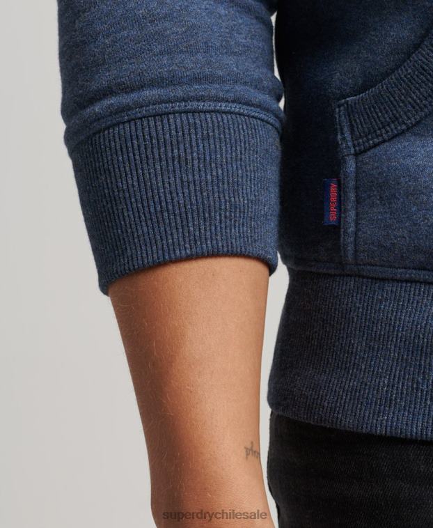 hombres Superdry Armada sudadera con capucha y cremallera de algodón orgánico con logo vintage bordado 2R68Z480