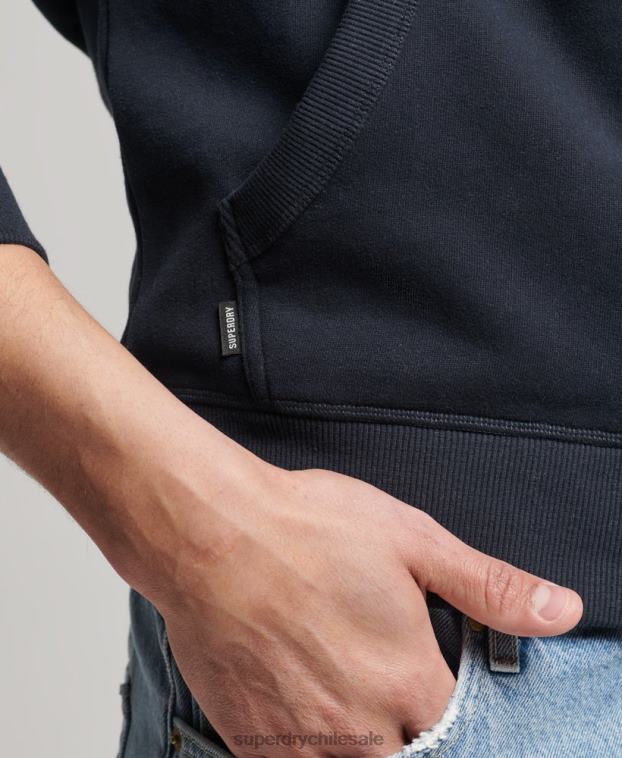 hombres Superdry Armada sudadera con capucha y cremallera de algodón orgánico con logo vintage bordado 2R68Z5183