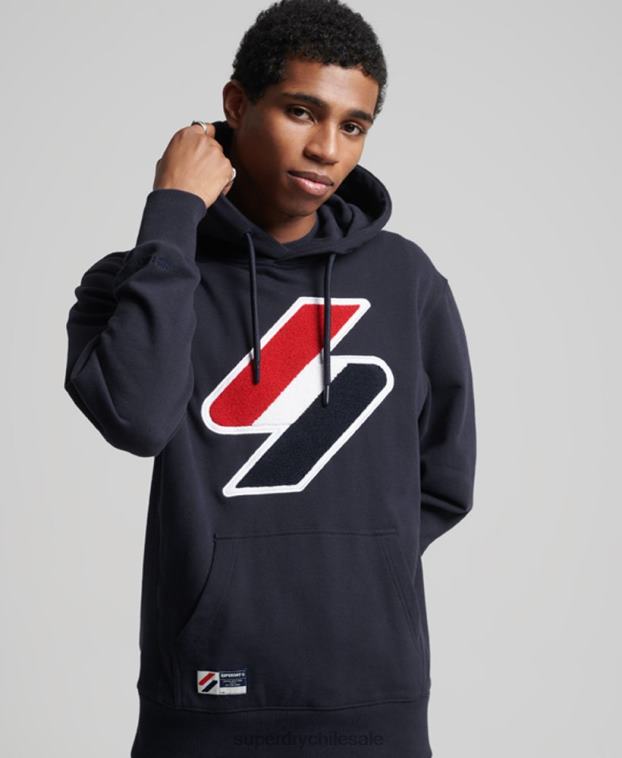 hombres Superdry Armada sudadera con capucha y logo de código 2R68Z5216