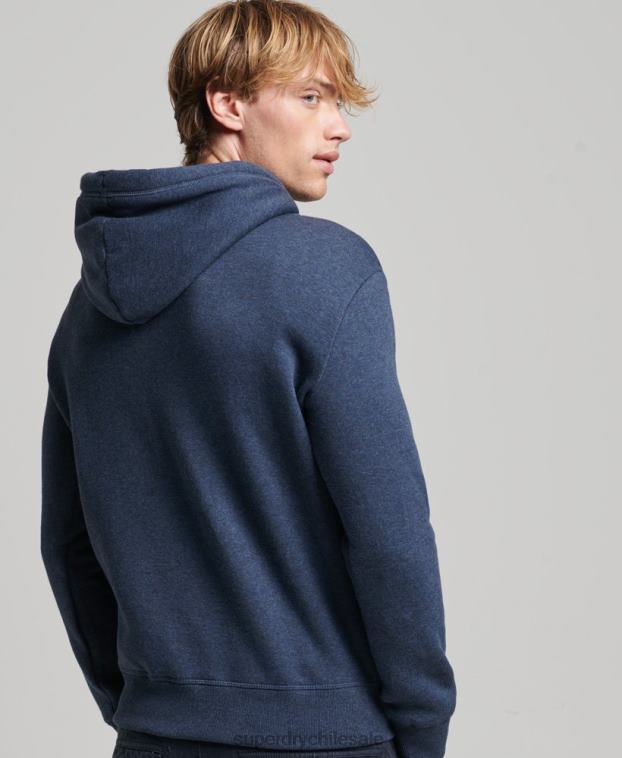 hombres Superdry Armada sudadera con capucha y logo esencial de algodón orgánico 2R68Z521