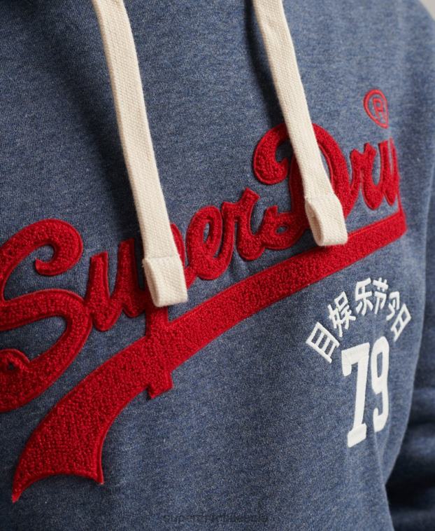 hombres Superdry Armada sudadera con capucha y logo vintage 2R68Z5023