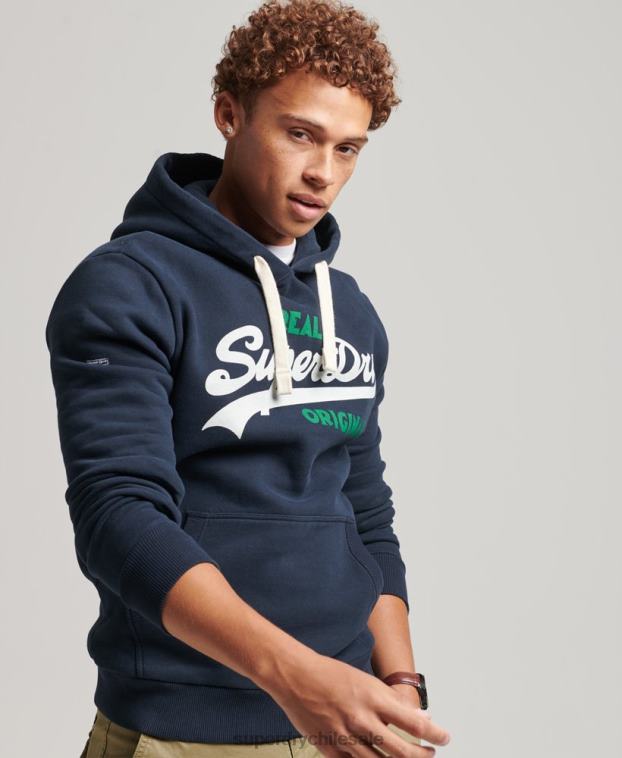 hombres Superdry Armada sudadera con capucha y logo vintage 2R68Z5035