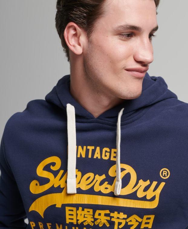 hombres Superdry Armada sudadera con capucha y logo vintage 2R68Z5045