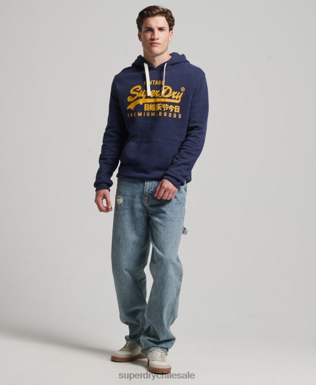 hombres Superdry Armada sudadera con capucha y logo vintage 2R68Z5045