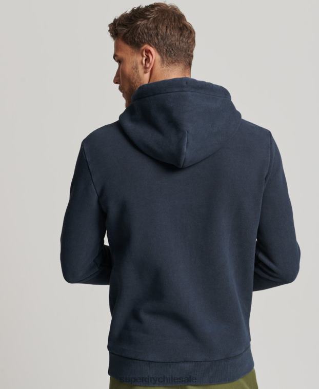 hombres Superdry Armada sudadera con capucha y logo vintage 2R68Z568