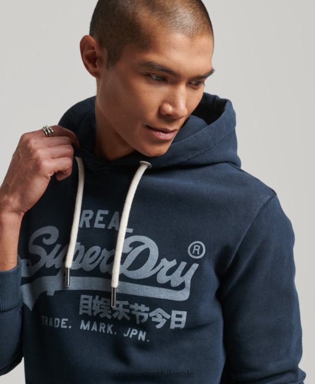 hombres Superdry Armada sudadera con capucha y logo vintage 2R68Z649