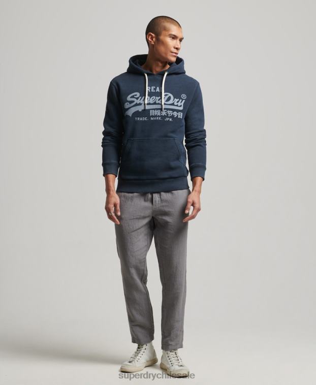 hombres Superdry Armada sudadera con capucha y logo vintage 2R68Z649