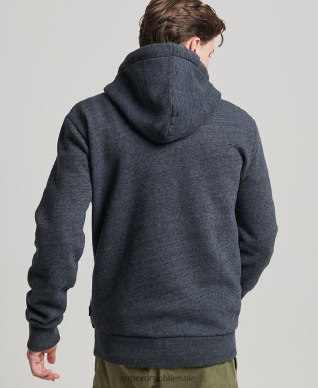 hombres Superdry Armada sudadera con capucha y logo vintage en relieve 2R68Z767