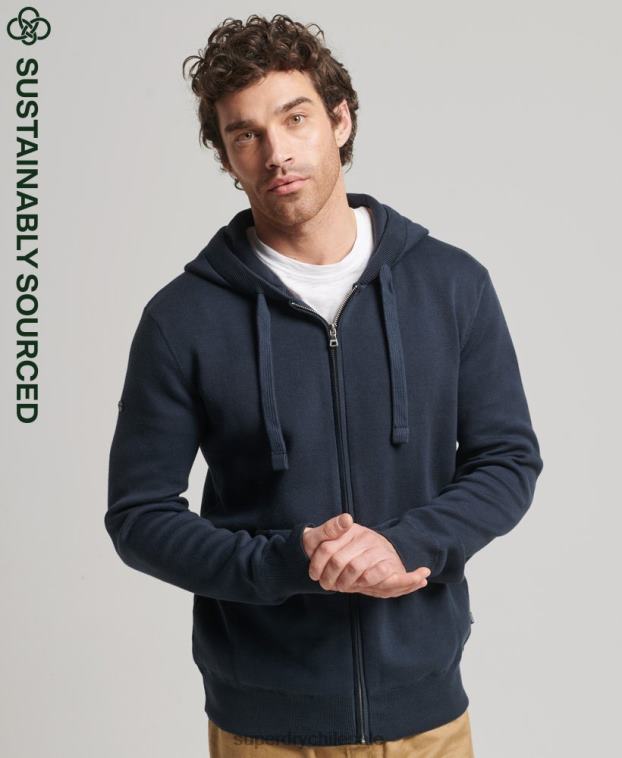 hombres Superdry Armada sudadera con cremallera Essential de algodón orgánico 2R68Z5266