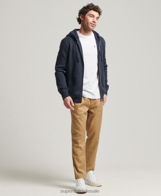 hombres Superdry Armada sudadera con cremallera Essential de algodón orgánico 2R68Z5266