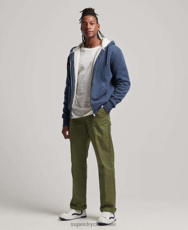 hombres Superdry Armada sudadera con cremallera y forro de borreguito esencial 2R68Z499