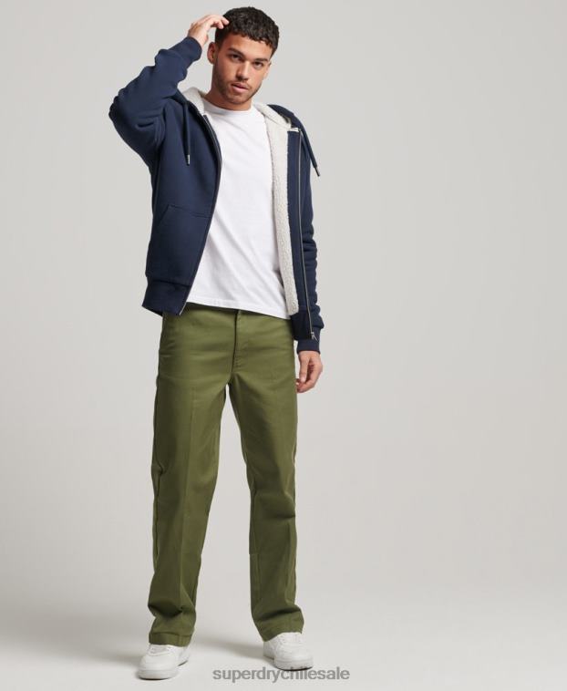 hombres Superdry Armada sudadera con cremallera y forro de borreguito esencial 2R68Z797