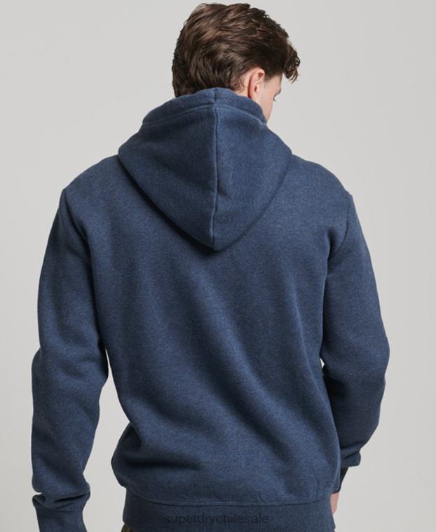 hombres Superdry Armada sudadera con cremallera y logo bordado 2R68Z459