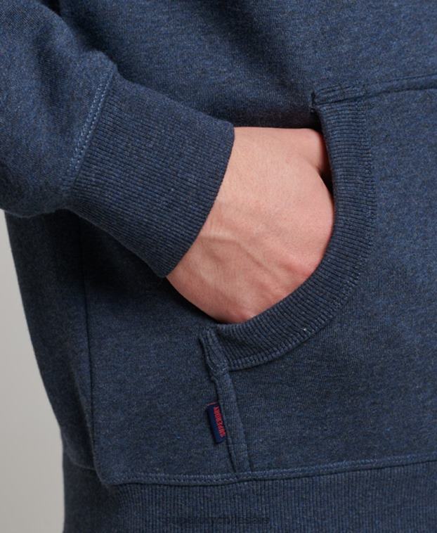 hombres Superdry Armada sudadera con cremallera y logo bordado 2R68Z459
