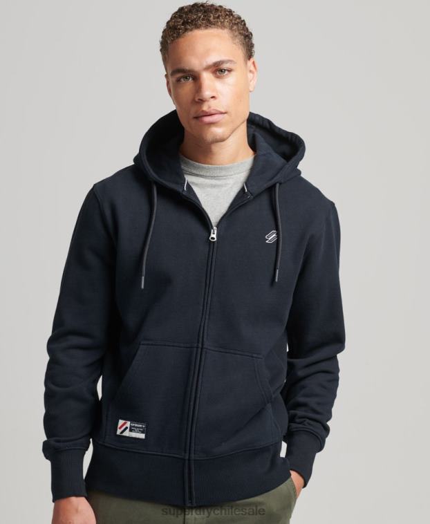 hombres Superdry Armada sudadera con cremallera y logo esencial 2R68Z5151