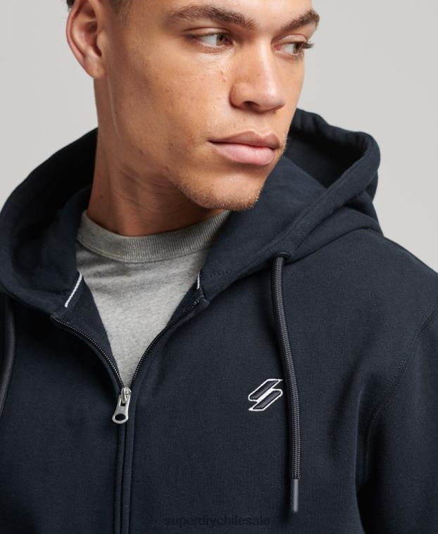 hombres Superdry Armada sudadera con cremallera y logo esencial 2R68Z5151