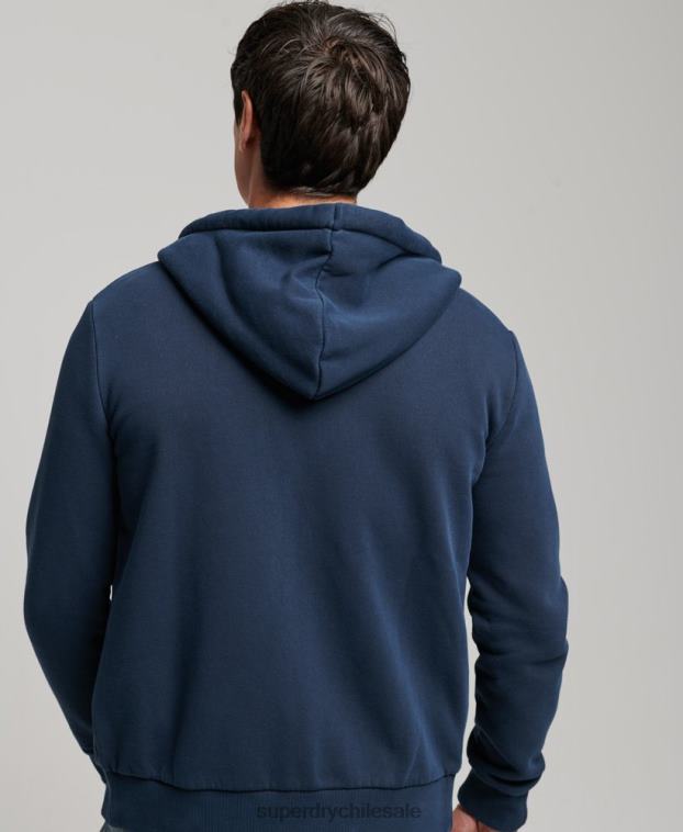 hombres Superdry Armada sudadera con cremallera y logo vintage 2R68Z456