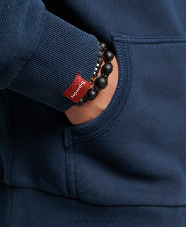 hombres Superdry Armada sudadera con cremallera y logo vintage 2R68Z456