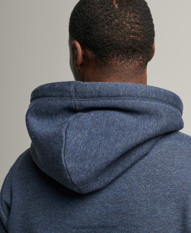 hombres Superdry Armada sudadera con cremallera y logo vintage de algodón orgánico 2R68Z669