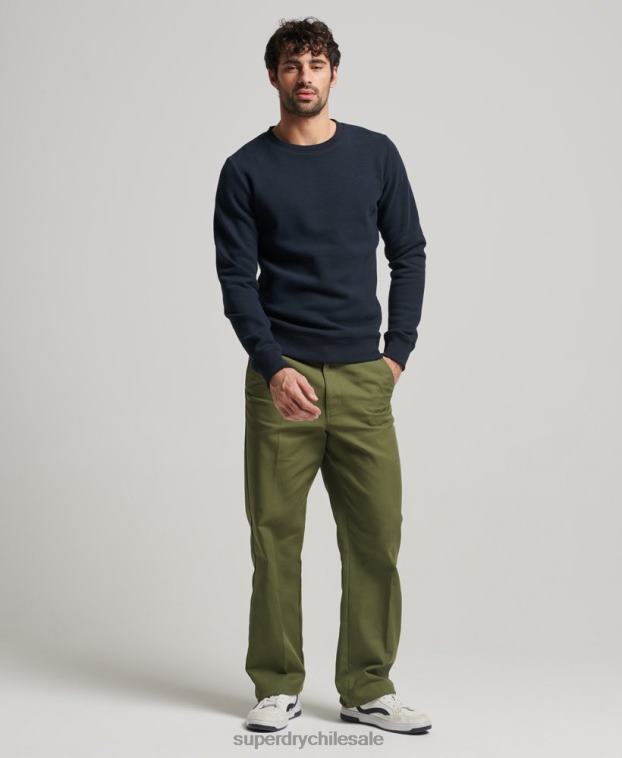 hombres Superdry Armada sudadera con cuello redondo y logo bordado 2R68Z611