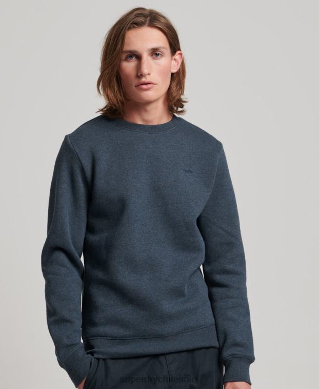 hombres Superdry Armada sudadera con cuello redondo y logo bordado 2R68Z614