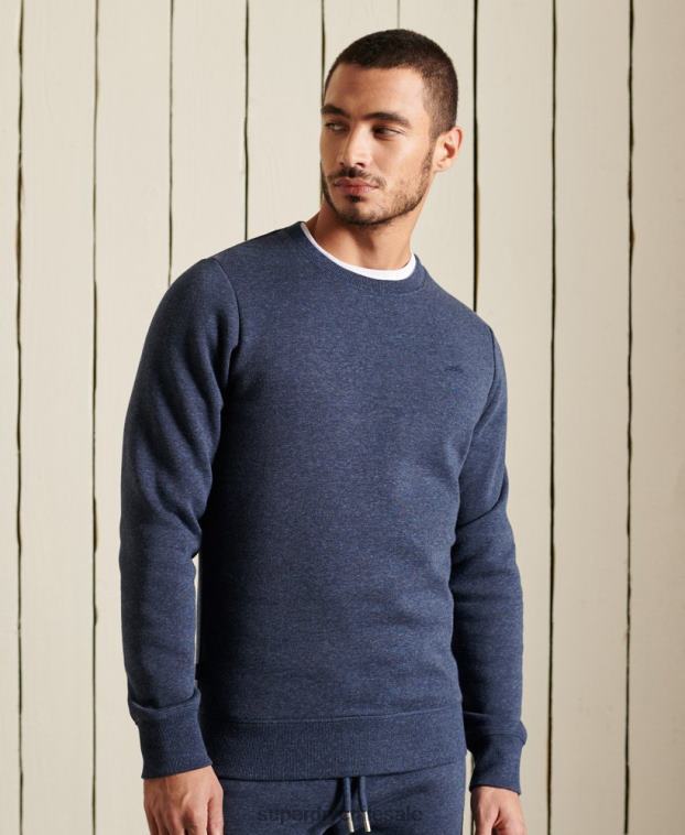 hombres Superdry Armada sudadera con cuello redondo y logo bordado 2R68Z715