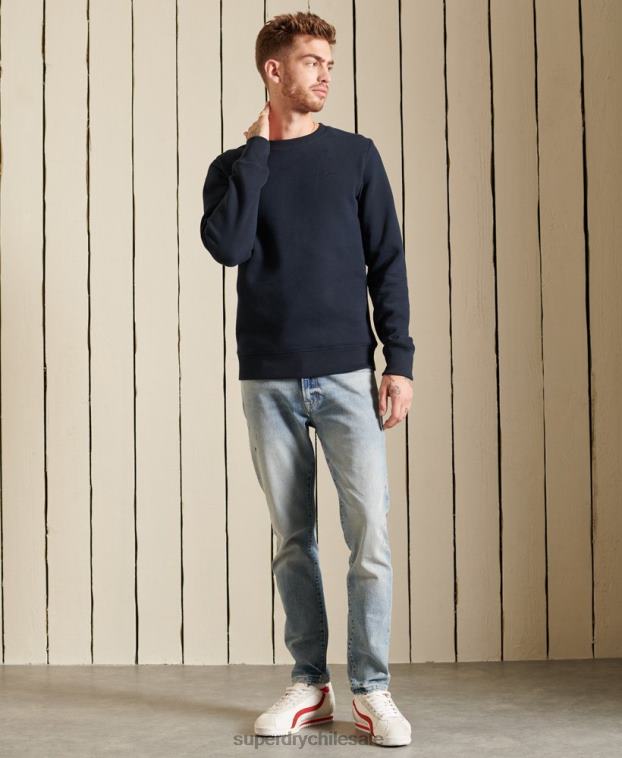 hombres Superdry Armada sudadera con cuello redondo y logo bordado 2R68Z749
