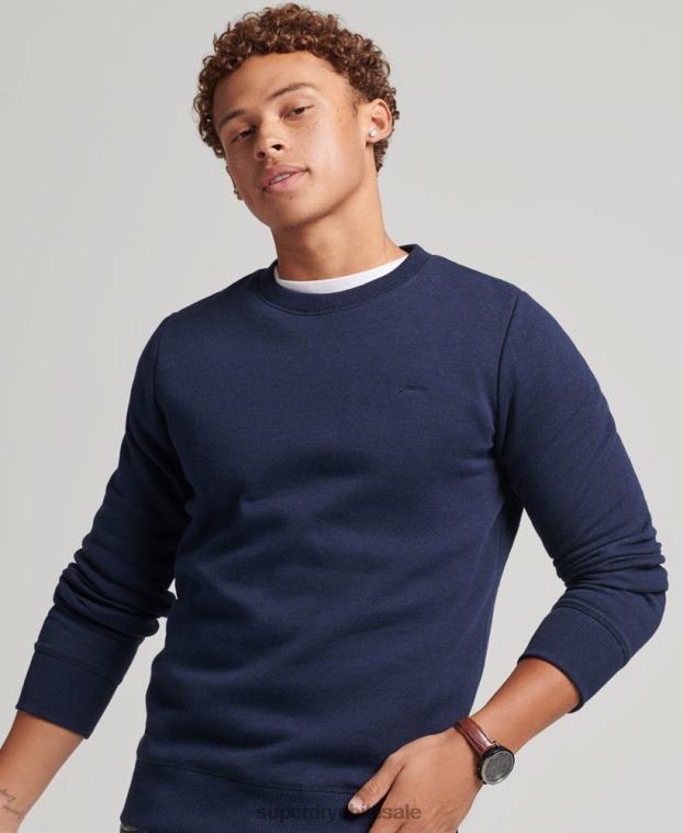 hombres Superdry Armada sudadera con cuello redondo y logo esencial de algodón orgánico 2R68Z5020