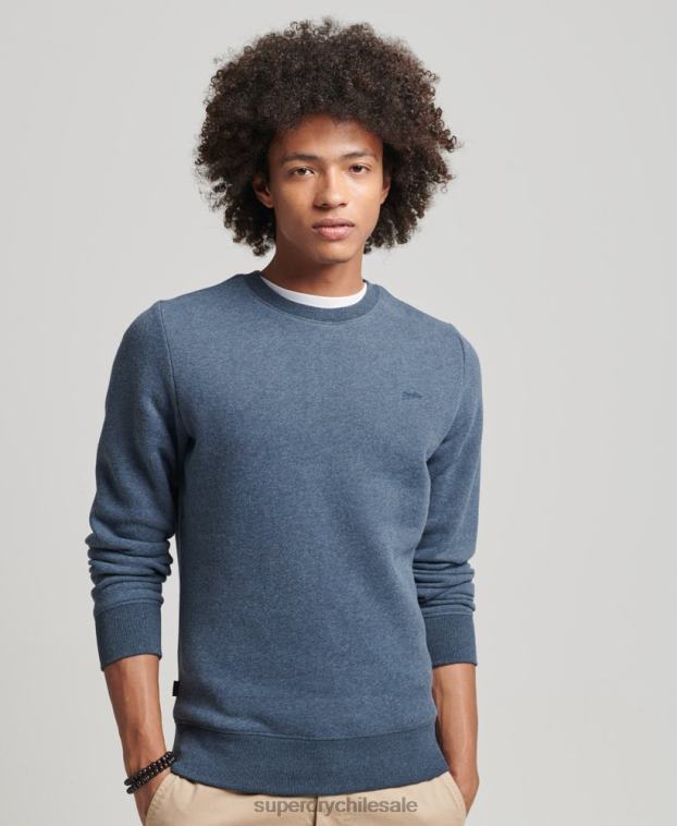 hombres Superdry Armada sudadera con cuello redondo y logo esencial de algodón orgánico 2R68Z5165