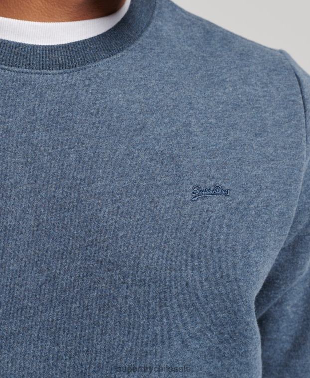 hombres Superdry Armada sudadera con cuello redondo y logo esencial de algodón orgánico 2R68Z5165