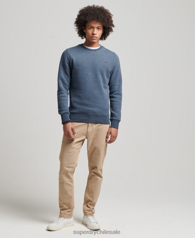 hombres Superdry Armada sudadera con cuello redondo y logo esencial de algodón orgánico 2R68Z5165