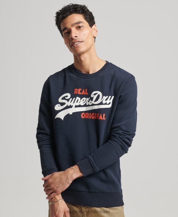 hombres Superdry Armada sudadera con cuello redondo y logo vintage 2R68Z4997