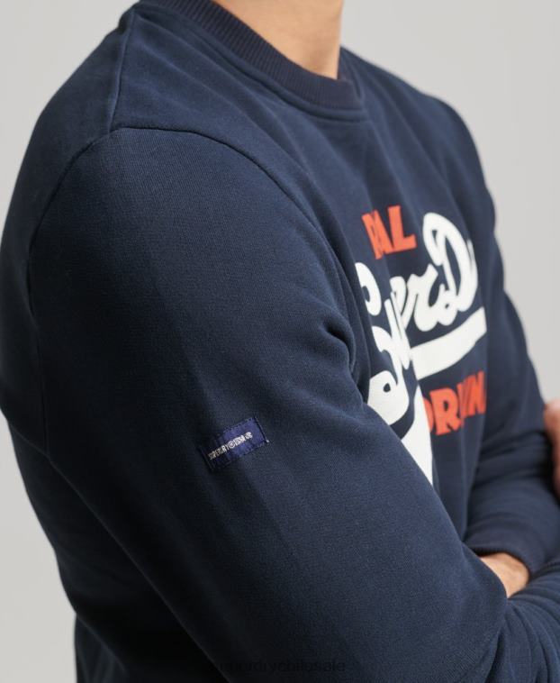 hombres Superdry Armada sudadera con cuello redondo y logo vintage 2R68Z4997