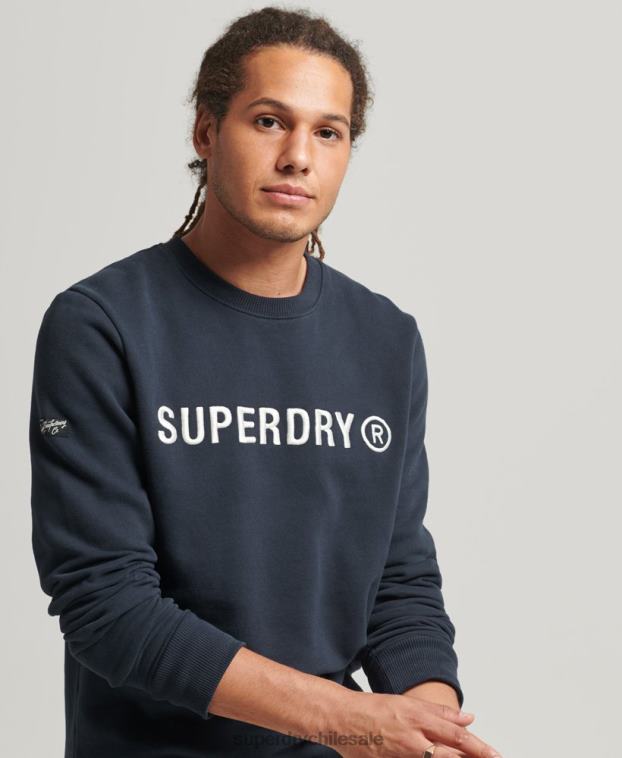 hombres Superdry Armada sudadera con logo de corporación 2R68Z5061